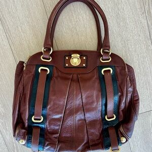 2010’s Authentic Marc Jacobs Brown Black Bowler Purse Bag
